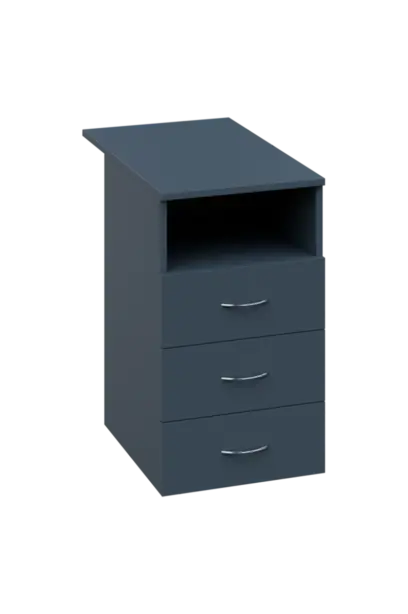 CKC 2 - 84 kontejner přístavný, 3-zásuvkový/nika, deska 25 mm, centrální zámek, antracit